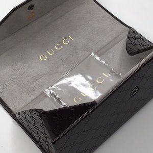Gucci foldable case leather case brown and grey